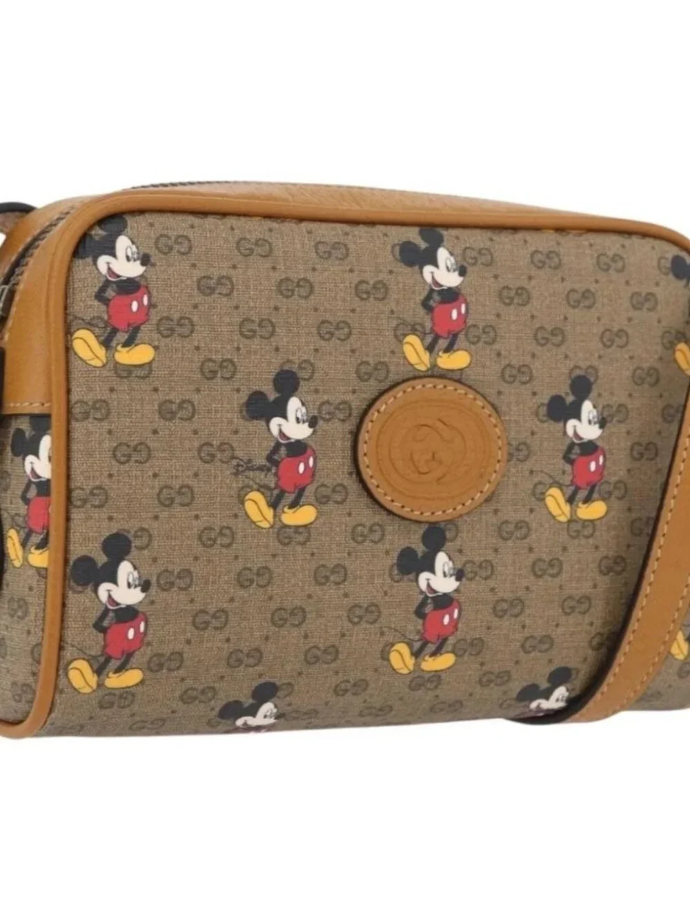 GUCCI Micro GG Supreme Disney Shoulder Bag PVC Beige Gold 602536 Auth 171854SAM